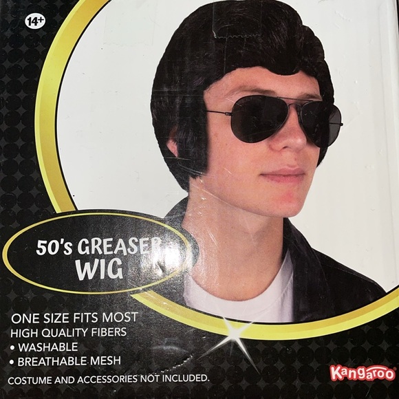 Kangaroo Elvis Wig / 50s Greaser Wig for Men – Halloween Accessory - Picture 2 of 3